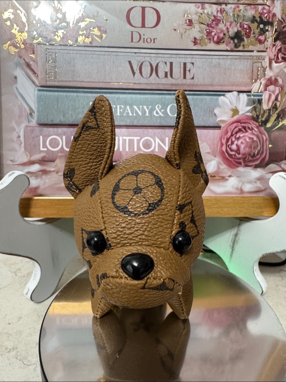 Popular print Vegan leather bag charm